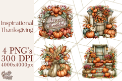 Traditional Thanksgiving Fall Clipart PNG Product Image 1