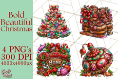 Bold Beautiful Christmas Clipart PNG Product Image 1