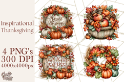 Traditional Thanksgiving Fall Clipart PNG Product Image 1