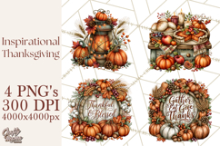 Traditional Thanksgiving Fall Clipart PNG Product Image 1