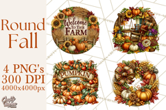 Round Fall Wood Sign PNG Clipart Product Image 1