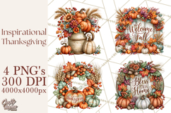 Traditional Thanksgiving Fall Clipart PNG Product Image 1