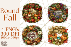 Round Fall Wood Sign PNG Clipart Product Image 1