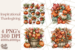 Traditional Thanksgiving Fall Clipart PNG Product Image 1