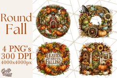 Round Fall Wood Sign PNG Clipart Product Image 1