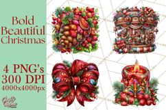Bold Beautiful Christmas Clipart PNG Product Image 1