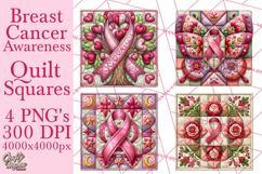 Breast Cancer Awareness Quilt Squares PNG Product Image 1