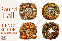 Round Fall Wood Sign PNG Clipart Product Image 1