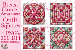 Breast Cancer Awareness Quilt Squares PNG Product Image 1