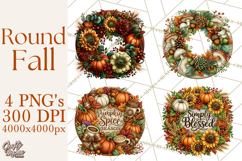 Round Fall Wood Sign PNG Clipart Product Image 1