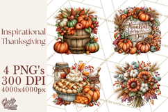 Traditional Thanksgiving Fall Clipart PNG Product Image 1