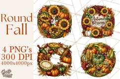 Round Fall Wood Sign PNG Clipart Product Image 1