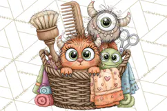 Monster Pet Groomers Halloween Clipart PNG Product Image 2