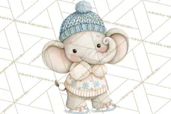Winter Skating World Animals PNG Product Image 2