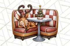 1950s Vintage Christmas Clipart Retro Soda Fountain Clip Art Product Image 2