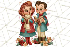 Atomic Age Christmas Clipart PNG, Retro 1950's Winter Decor Product Image 2