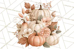 Fall Harvest Florals Clipart PNG, Autumn Floral Designs Product Image 2