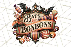 Retro Halloween Candy Shop Clipart PNG Product Image 2