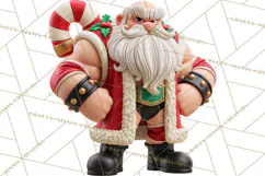 Christmas Wrestling Clipart PNG, Santa Wrestlers Product Image 2