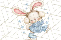 Winter Skating World Animals PNG Product Image 3