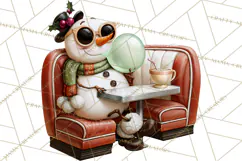 1950s Vintage Christmas Clipart Retro Soda Fountain Clip Art Product Image 3