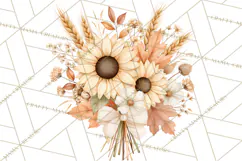 Fall Harvest Florals Clipart PNG, Autumn Floral Designs Product Image 3