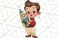Atomic Age Christmas Clipart PNG, Retro 1950's Winter Decor Product Image 4