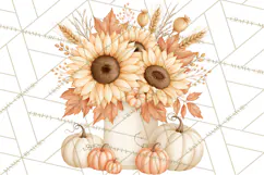 Fall Harvest Florals Clipart PNG, Autumn Floral Designs Product Image 4