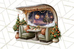 1950s Vintage Christmas Clipart Retro Soda Fountain Clip Art Product Image 4