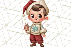 Atomic Age Christmas Clipart PNG, Retro 1950's Winter Decor Product Image 5