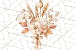 Fall Harvest Florals Clipart PNG, Autumn Floral Designs Product Image 5