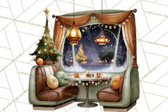 1950s Vintage Christmas Clipart Retro Soda Fountain Clip Art Product Image 5