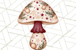 Christmas Mushroom Clipart PNG Product Image 5
