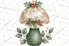 Christmas Mushroom Clipart PNG Product Image 2