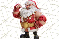 Christmas Wrestling Clipart PNG, Santa Wrestlers Product Image 2