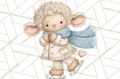 Winter Skating World Animals PNG Product Image 2