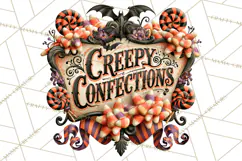 Retro Halloween Candy Shop Clipart PNG Product Image 2