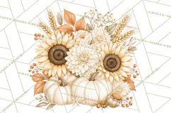 Fall Harvest Florals Clipart PNG, Autumn Floral Designs Product Image 2