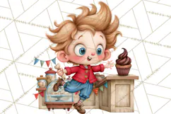 Whimsical Bakery Girls & Boys PNG Clipart, Baker Characters Product Image 2