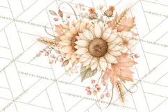 Fall Harvest Florals Clipart PNG, Autumn Floral Designs Product Image 3