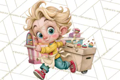 Whimsical Bakery Girls & Boys PNG Clipart, Baker Characters Product Image 3