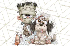 Monster Pet Groomers Halloween Clipart PNG Product Image 4
