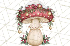 Christmas Mushroom Clipart PNG Product Image 4