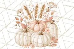 Fall Harvest Florals Clipart PNG, Autumn Floral Designs Product Image 4