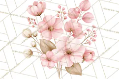 Pink Autumn Cottage Clipart PNG Product Image 5