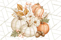 Fall Harvest Florals Clipart PNG, Autumn Floral Designs Product Image 5