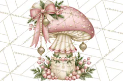 Christmas Mushroom Clipart PNG Product Image 5
