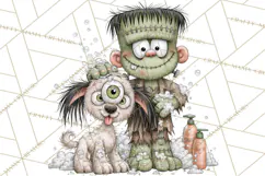 Monster Pet Groomers Halloween Clipart PNG Product Image 5
