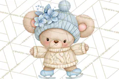 Winter Skating World Animals PNG Product Image 2