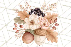 Fall Harvest Florals Clipart PNG, Autumn Floral Designs Product Image 2